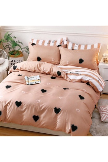 CHIRASO 4 Piece Bedding Set, Satin Cotton Sheet 240x250cm, Duvet Cover 200x230cm, 2 Pillowcases