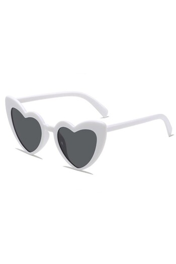 Flippy Heart Shaped Glasses for Bachelorette Wedding Theme, Sun Protection, 14.7x4.9x14.2 cm, White