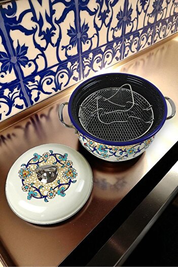 İnci Emaye 22 No Enamel Cookware&Fryer, Serving, Dining Camping, Picnic, Dowry