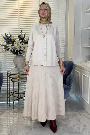 Rabia Şamlı Narin Knitwear Set Stone