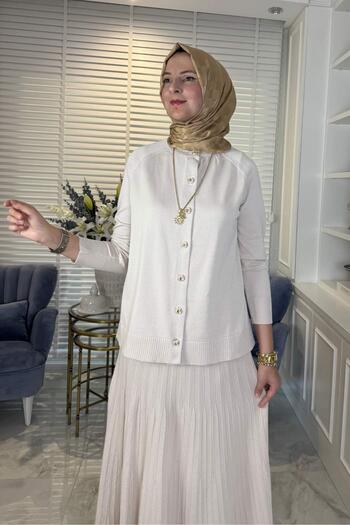Rabia Şamlı Narin Knitwear Set Stone
