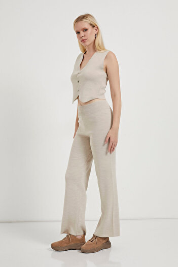 Arma Life Armalife 1194 Button Detail Vest-Tricko Pants Women's Set