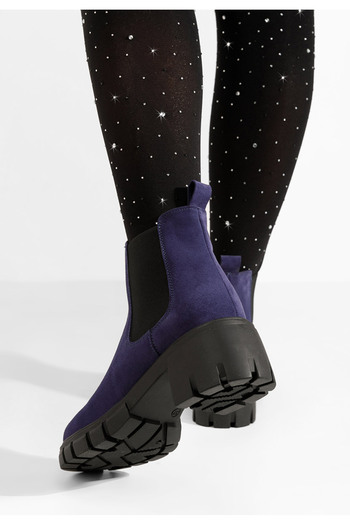 B T Shoes Γυναικεία δερμάτινα μποτάκια Rowa Νειβι