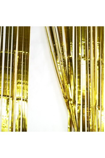 Flippy Perdea cu franjuri, tip flippy, decor de petrecere, pentru fundal foto, colorată, dimensiune 100x200 cm, aurie