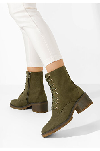 B T Shoes Zelené kotníkové boty Cariana