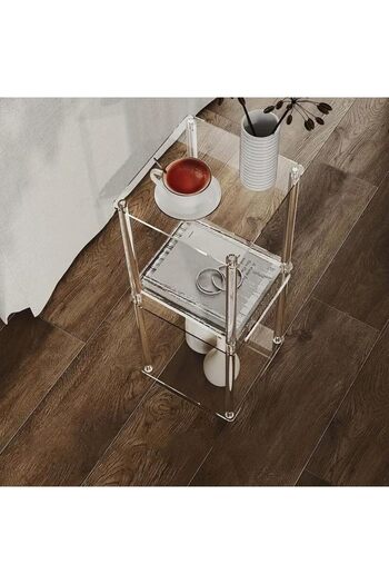 Slasa Transparent Acrylic Nesting Tables Set – Coffee & Side Tables – 40 × 35 × 30 cm