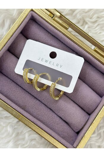 BY YASİN TOPÇU "Golden Touch Hoop Earrings