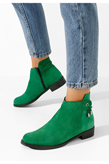 B T Shoes Γυναικεία δερμάτινα μποτάκια Dezara V3 πρασινο