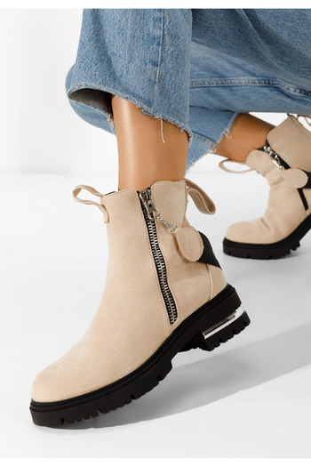 B T Shoes Γυναικεία μποτάκια Entinas μπεζ