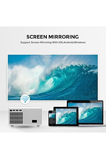 Wownect جهاز عرض أندرويد ٤٥٠٠ لومن | جهاز عرض أفلام خارجي بدقة ١٠٨٠ بكسل عالية الوضوح وشاشة عرض ٢٠٠ بوصة