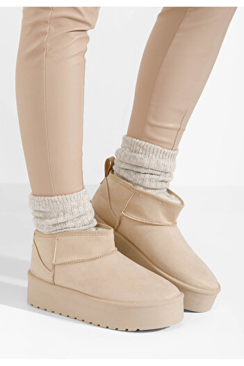 B T Shoes Mποτάκια πλατφόρμα Lyara μπεζ