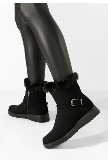 B T Shoes Γυναικεία μποτάκια Syara Μαύρα