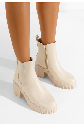 B T Shoes Ghete chelsea dama bej Enicena