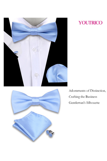 Youtrico Suit Bow Tie Handkerchief Cufflink-Premium Handmade 3-Piece