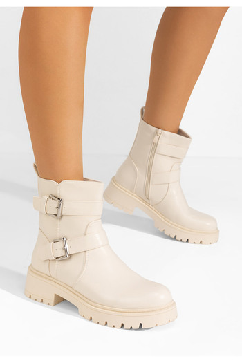 B T Shoes Γυναικεία μποτάκια Glennie μπεζ