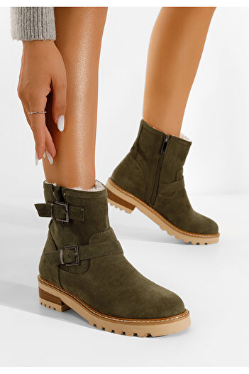 B T Shoes Γυναικεία μποτάκια πρασινο Campana
