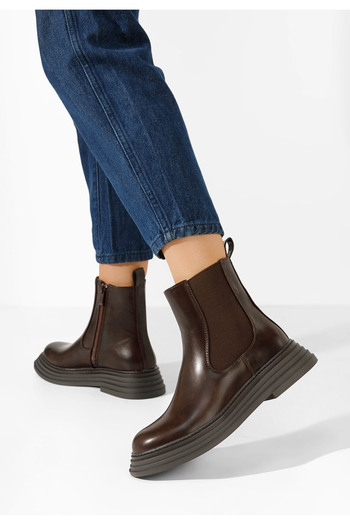 B T Shoes Γυναικεία μποτάκια Hamida καφε