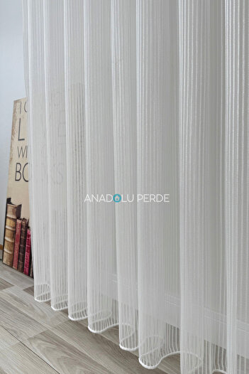 istper Ecru Macaroni Tulle Curtain |   1/3 Often Folded |   Lead |   Suitable for Living Room, Sitting Room and Bedroom