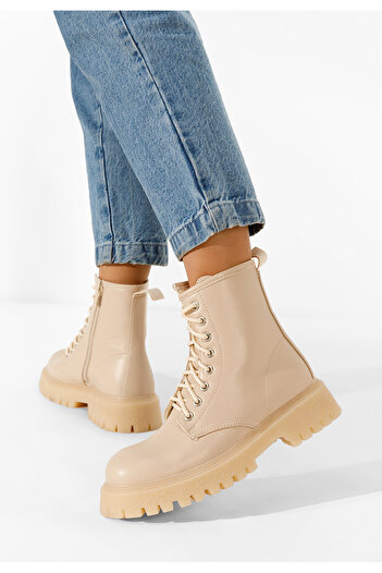B T Shoes Γυναικεία μποτάκια μπεζ Lebrija