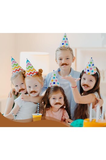 Flippy False Mustache for Disguise, Flippy, Thematic Parties, Adhesive, 13 x 10 cm, Curved Model, Brown