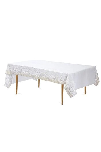 Flippy Tablecloth, Flippy, PEVA, Polka Dot Print, 137 x 274 cm, Waterproof, Gold