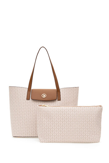 U.S. Polo Assn. Women's Beige Makeup Bag Handbag 50293697-Vr011