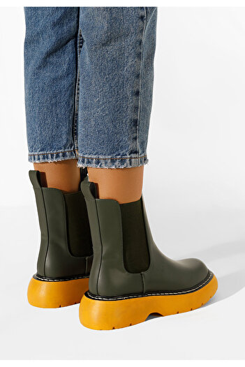B T Shoes Zelené šněrovací kotníkové boty Elizabeth
