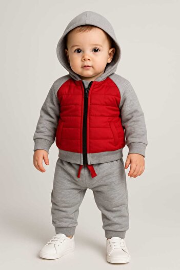 bebekpare Red baby boy coat set