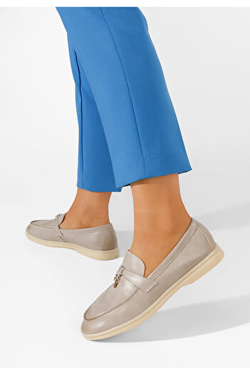 B T Shoes Women's Anette gray loafers