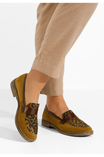 B T Shoes Μοκασίνια γυναικεια δερματινα Aleda V2 ταμπά