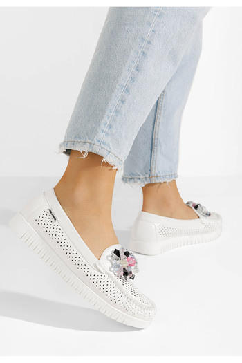 B T Shoes μοκασινια καλοκαιρινα Lynna λευκά