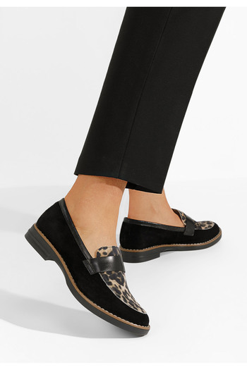 B T Shoes Μοκασίνια γυναικεια δερματινα Aleda λεοπαρ