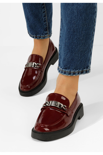 B T Shoes Bordové dámské mokasíny Haruna