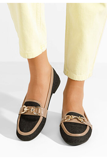 B T Shoes Černé dámské mokasíny Maribel