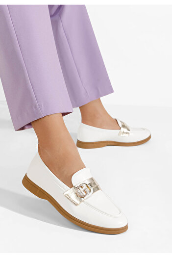 B T Shoes Loafers γυναικεια Garina λευκά