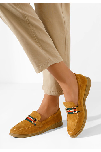 B T Shoes Camelové mokasíny dámske Abygail