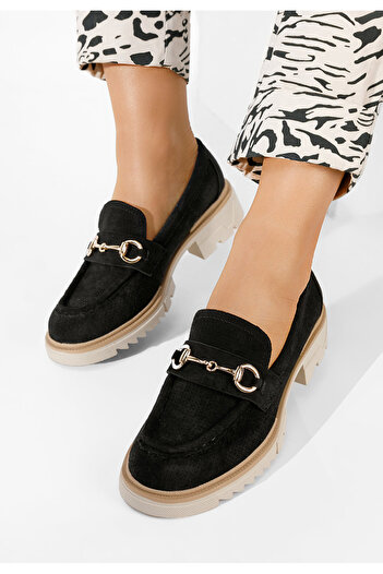 B T Shoes Sortela women's black loafers