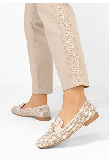 B T Shoes Béžové dámské mokasíny Krystina