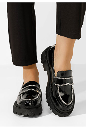 B T Shoes Black Semala thick-soled loafers