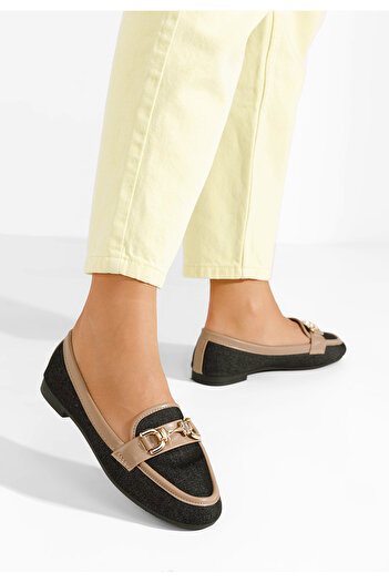 B T Shoes Černé dámské mokasíny Maribel