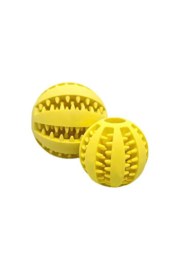 Nobrand Minge de cauciuc pentru hranire lenta, pentru caini si pisici, 7 cm, galben