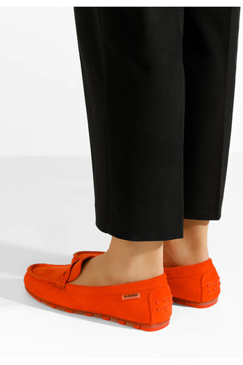 B T Shoes Oranžové dámské mokasíny Luminia V2