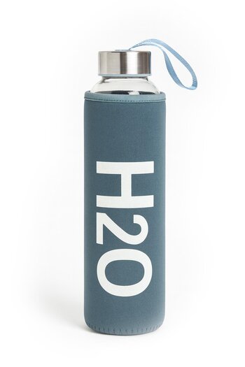 uğurlu dükkan 750 ml blue leather-covered glass bottle