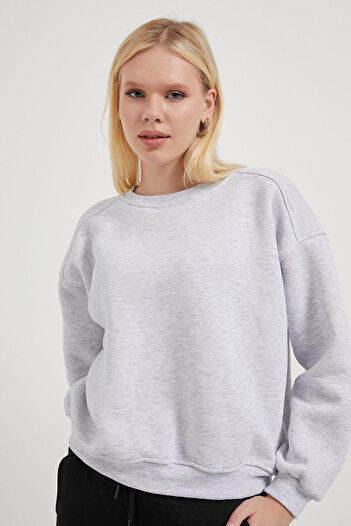 Arma Life Γυναικείο φούτερ Basic Oversize σε γκρι χρώμα με λαιμόκοψη