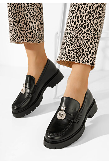 B T Shoes Čierne mokasíny dámske Asuna V2