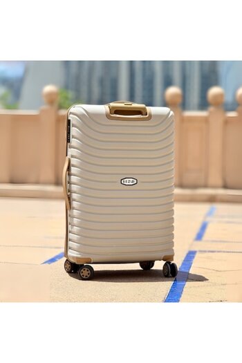 Bezubi Large Suitcase Easy Travel, 140 Liters, Beige