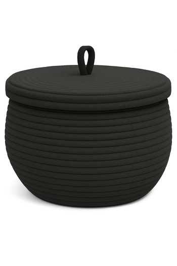 MaVaux Rope Wicker Basket 17X21 cm for Kitchen, Bathroom and Home – Storage Basket Honeypot with Lid