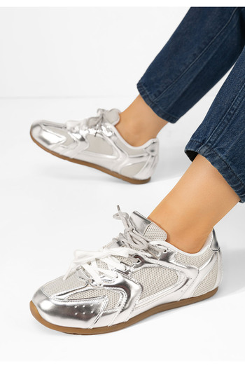 B T Shoes Stribrné dámské tenisky Lynesa