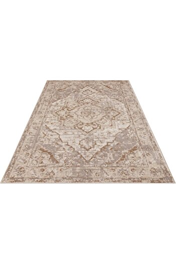LUNA HOME Sand short pile carpet, oriental vintage pattern, cream 160x235 cm