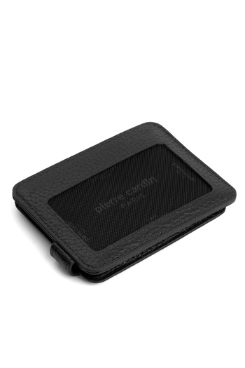 Pierre Cardin Black Floater Unisex Leather Card Holder 0777S3L